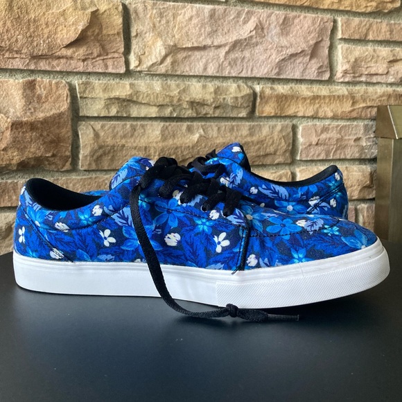Nike SB Satire Canvas Skateboarding Sneakers in Blue Floral - Mens Size 11 - Picture 4 of 9